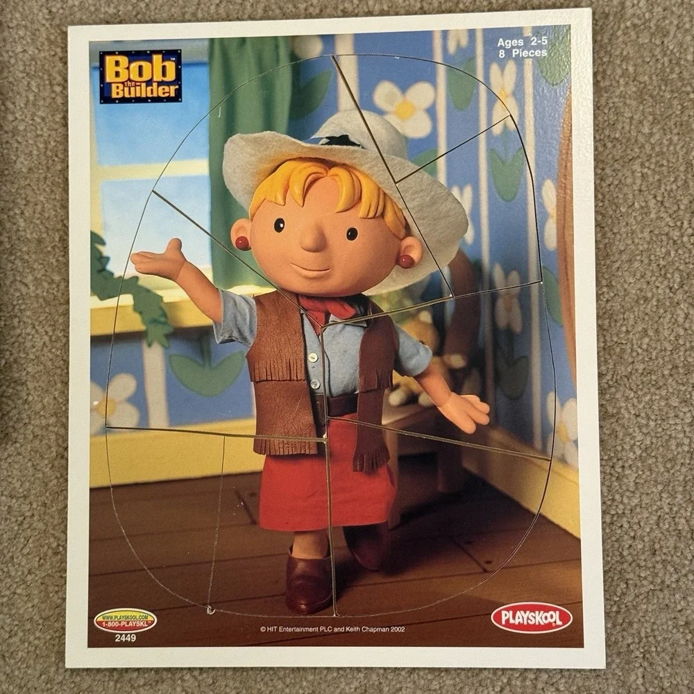 VTG Bob the Builder Playskool Wooden Play Puzzle Lot Of 2 Bob And Wendy 2001